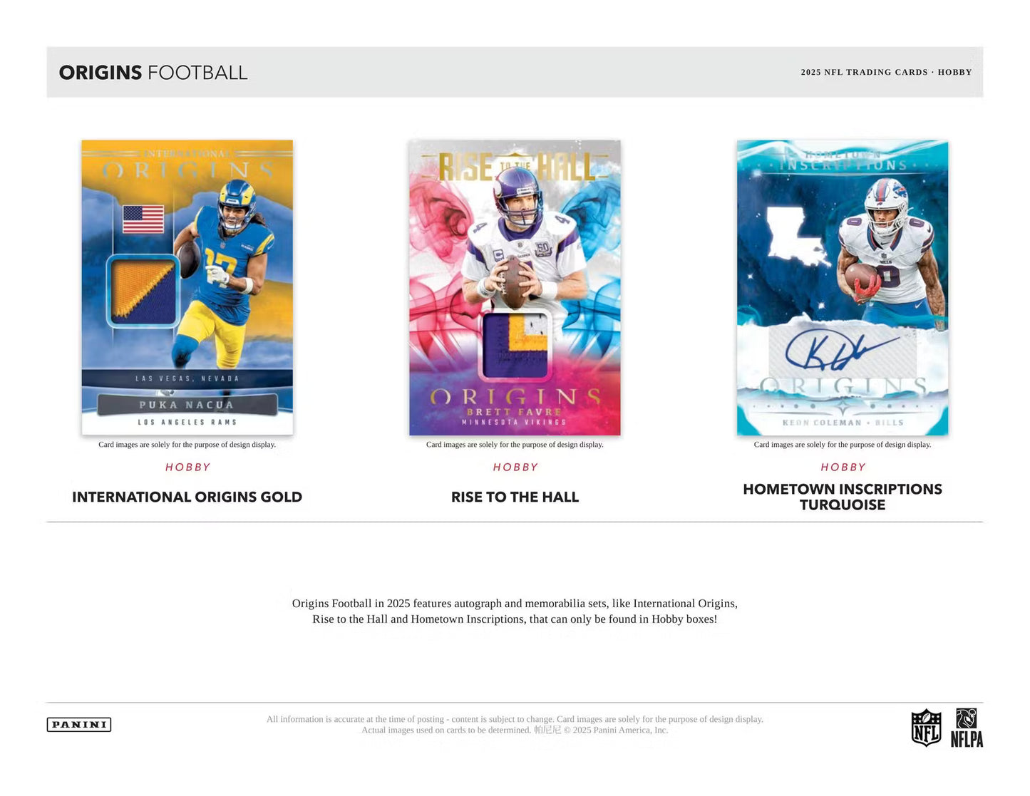 2025 Panini Origins Football Hobby Box