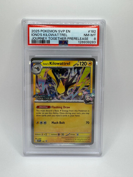Iono’s Kilowattrel Prerelease 182 Promo PSA 8